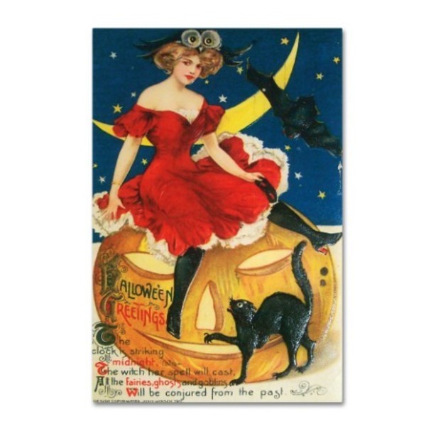 Trademark Fine Art Vintage Apple Collection 'Halloween Red Dress Large' Canvas Art, 16x24 ALI6326-C1624GG